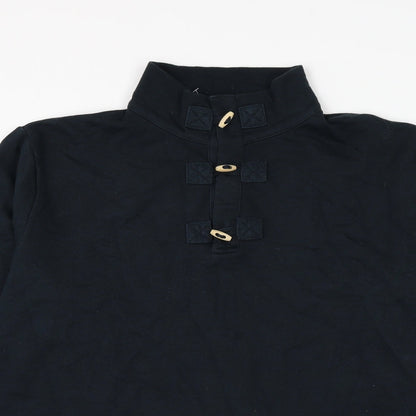 Mens UK Size L Preworn Blue Henley Sweatshirt