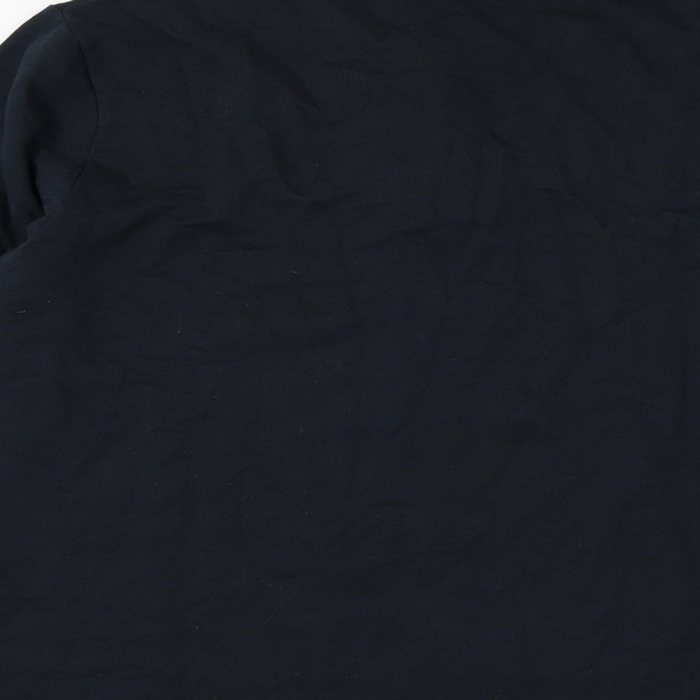 Mens UK Size L Preworn Blue Henley Sweatshirt