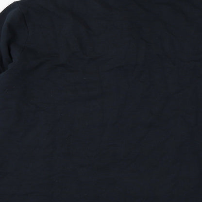 Mens UK Size L Preworn Blue Henley Sweatshirt