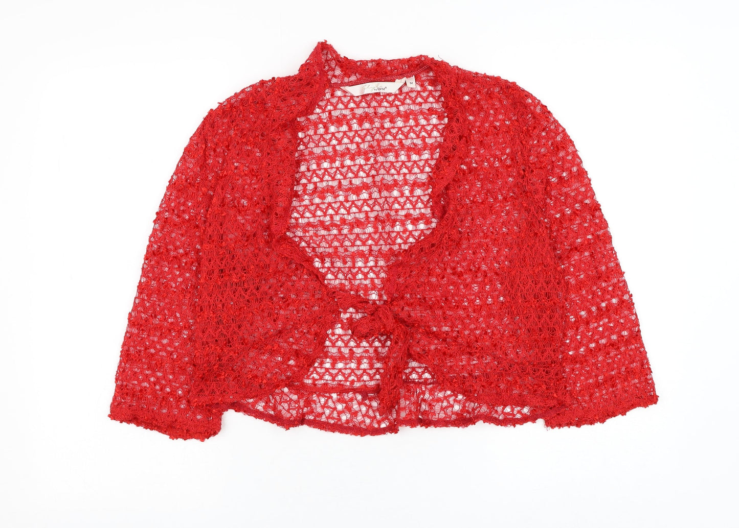 Womens UK Size M EWM Red Cardigan Jumper