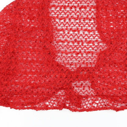 Womens UK Size M EWM Red Cardigan Jumper