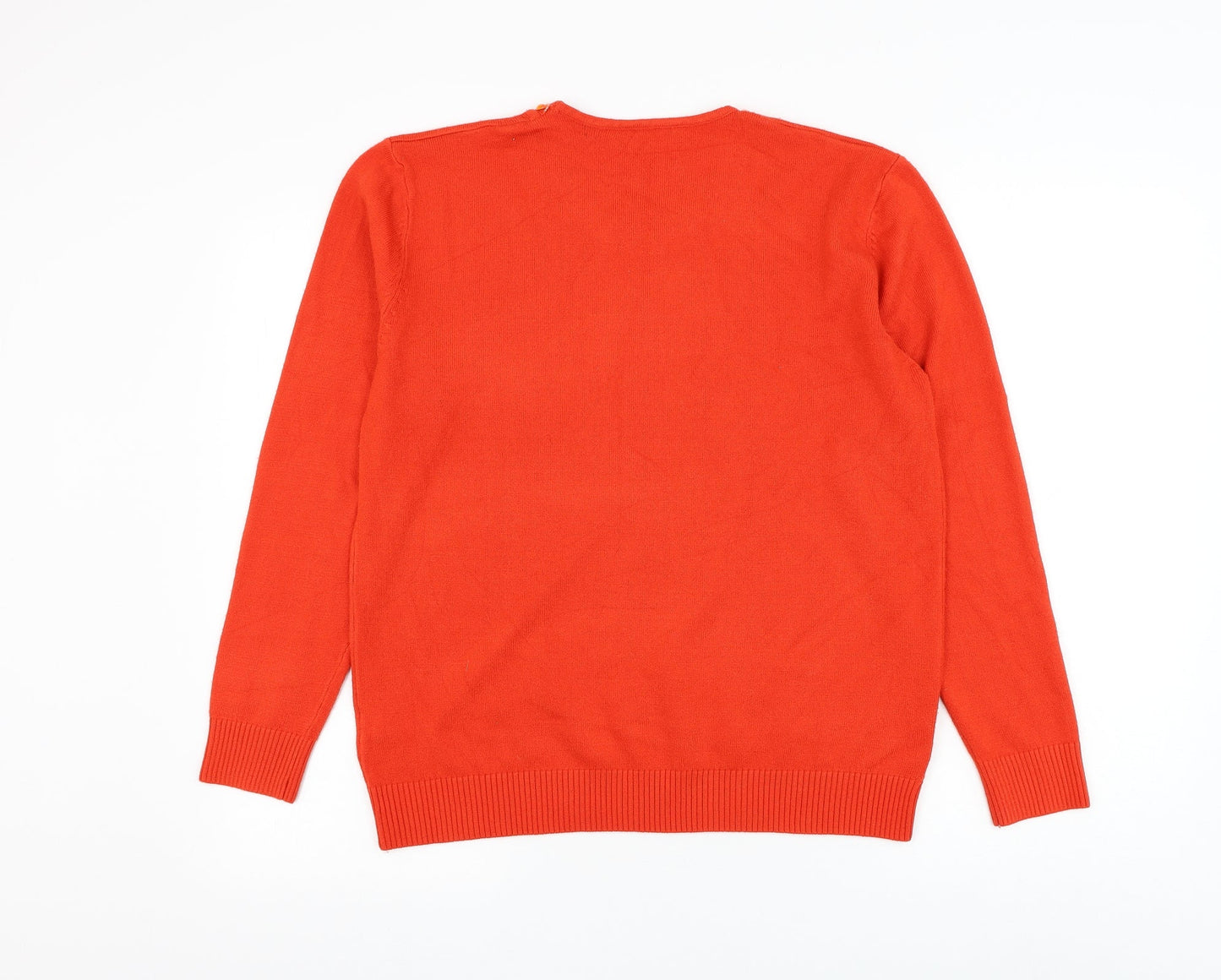 Womens UK Size L Preworn Orange Pullover Jumper