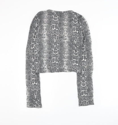 Womens UK Size S Zara Grey Basic Blouse