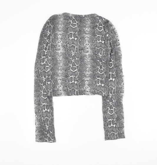 Womens UK Size S Zara Grey Basic Blouse