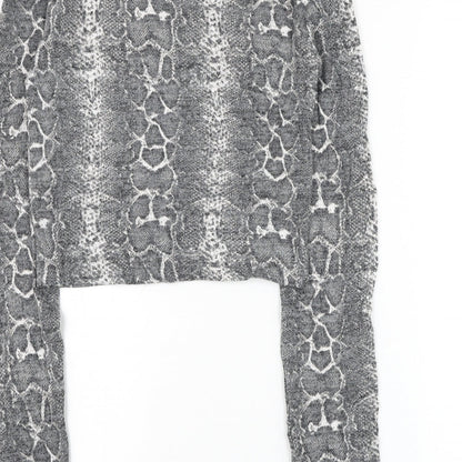Womens UK Size S Zara Grey Basic Blouse
