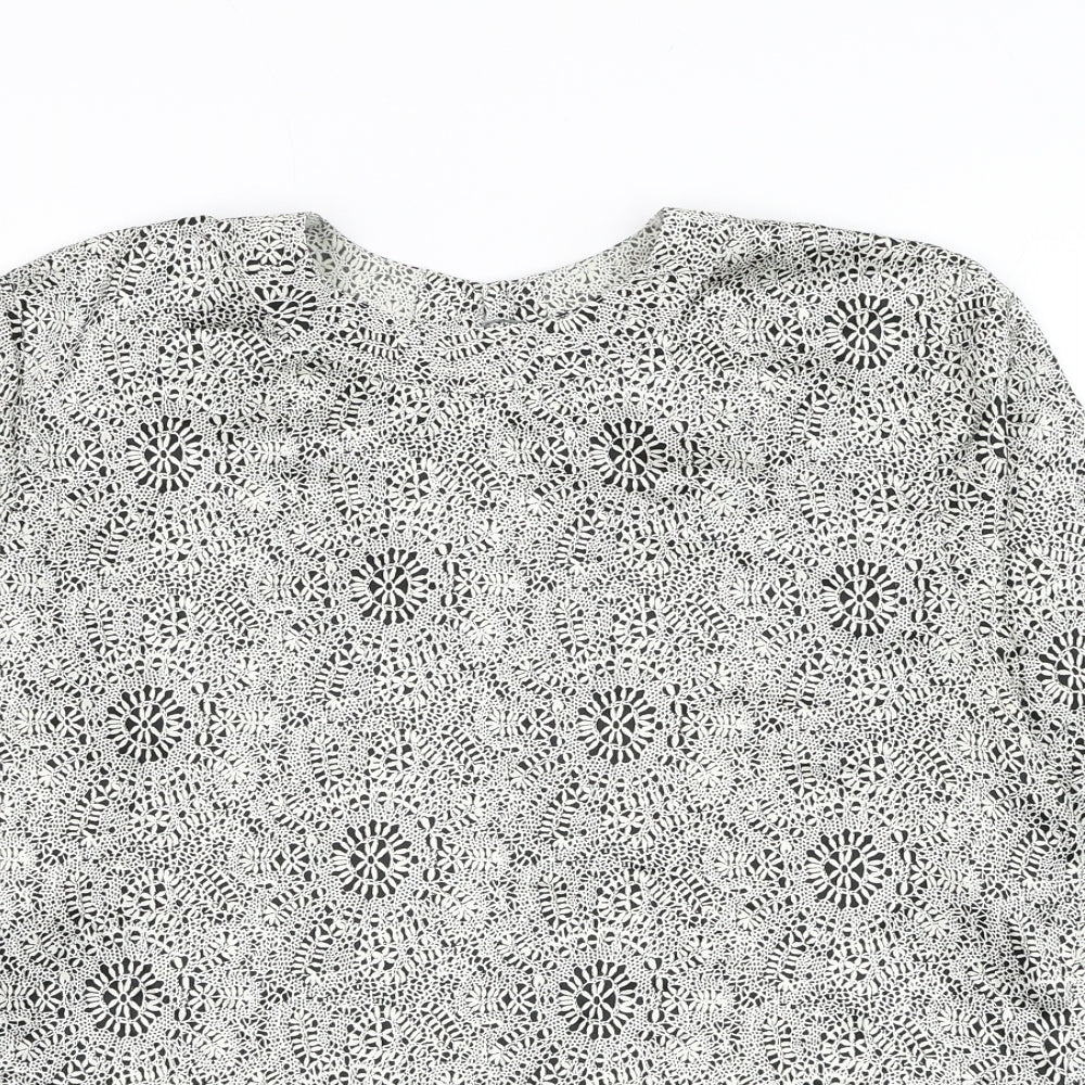 Womens UK Size M Preworn Grey Basic Blouse