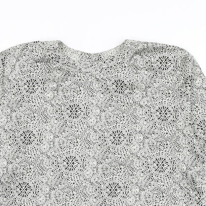 Womens UK Size M Preworn Grey Basic Blouse