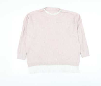 Womens UK Size L Preworn Pink Pullover Jumper