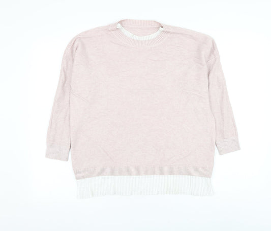 Womens UK Size L Preworn Pink Pullover Jumper