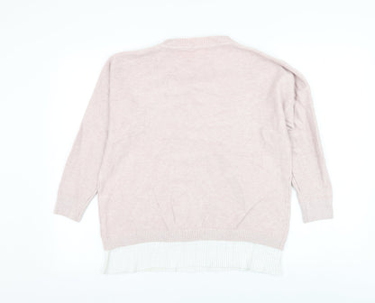 Womens UK Size L Preworn Pink Pullover Jumper