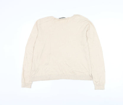 Womens UK Size L Oasis Beige Pullover Jumper