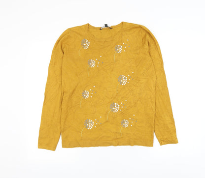 Womens UK Size 12 Bonmarché Yellow Pullover Jumper