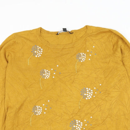 Womens UK Size 12 Bonmarché Yellow Pullover Jumper