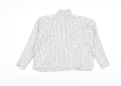 Primark Womens Grey Mock Neck Acrylic Pullover Jumper Size 10