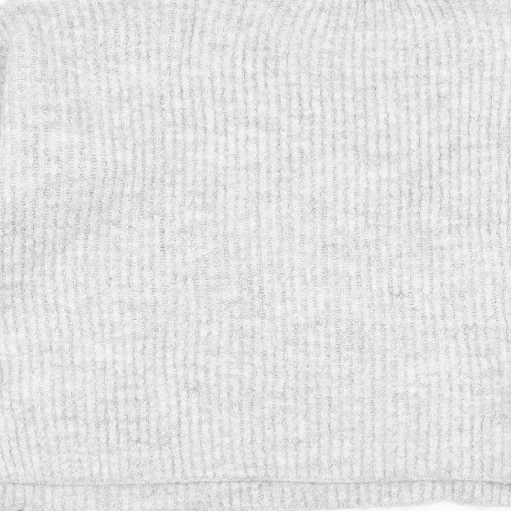 Primark Womens Grey Mock Neck Acrylic Pullover Jumper Size 10