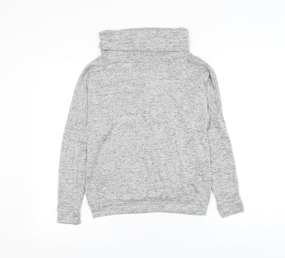 H&M Girls Grey Roll Neck Viscose Pullover Jumper Size 11-12 Years Pullover