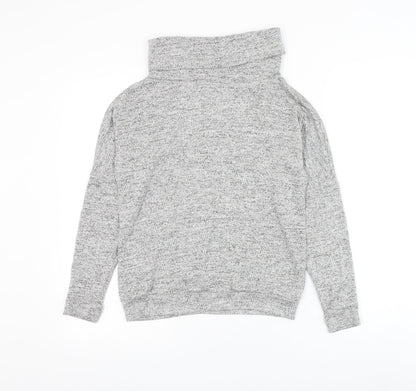 H&M Girls Grey Roll Neck Viscose Pullover Jumper Size 11-12 Years Pullover