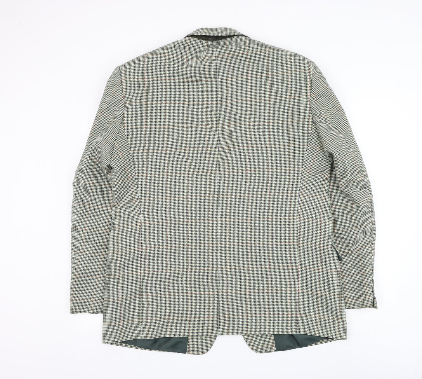 Enrico Gorlani Mens Green Houndstooth Polyester Jacket Suit Jacket Size 44
