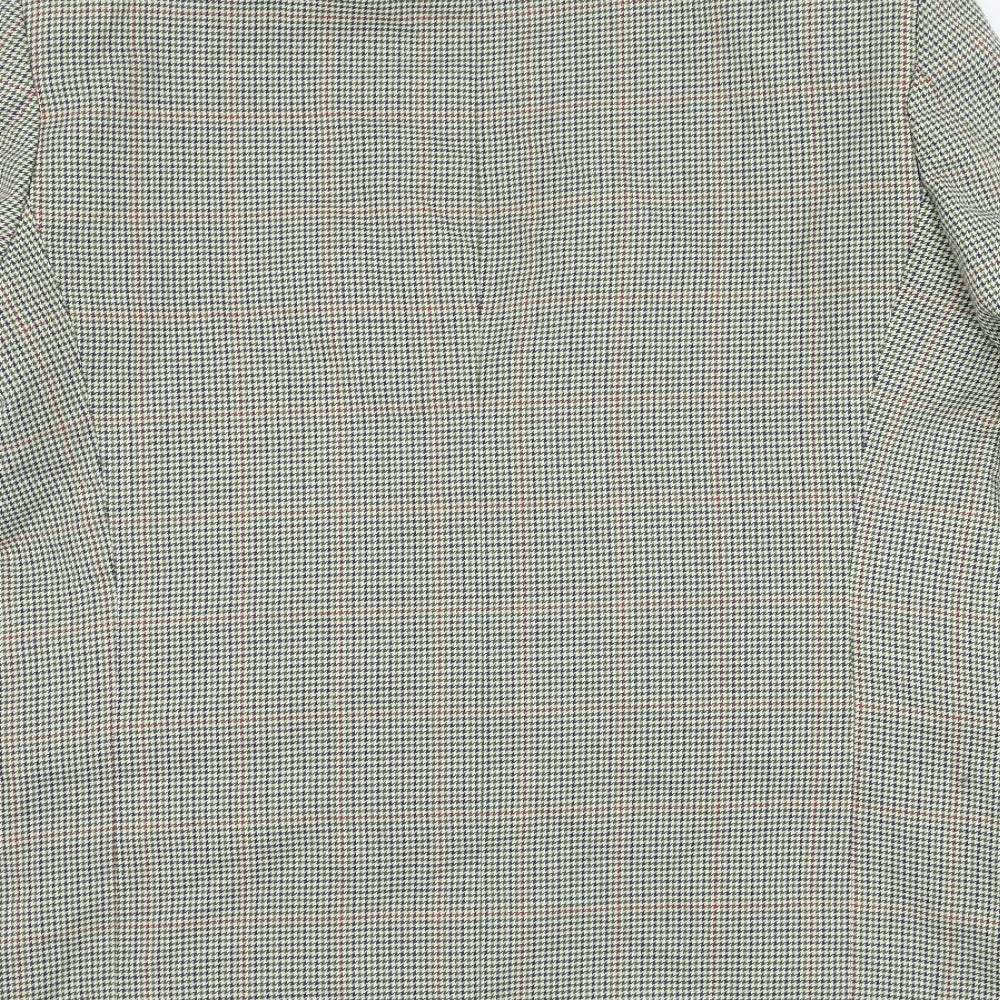 Enrico Gorlani Mens Green Houndstooth Polyester Jacket Suit Jacket Size 44