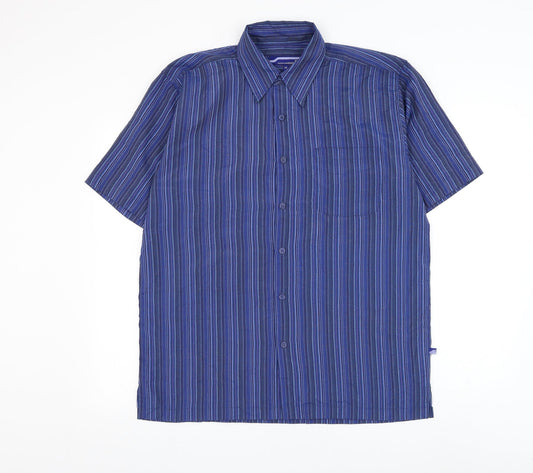 Mens UK Size M Innocenti Blue  Button-Up Short Sleeve Casual Shirt