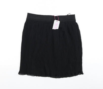 Be Beau Womens Black Polyester Pleated Skirt Size 10