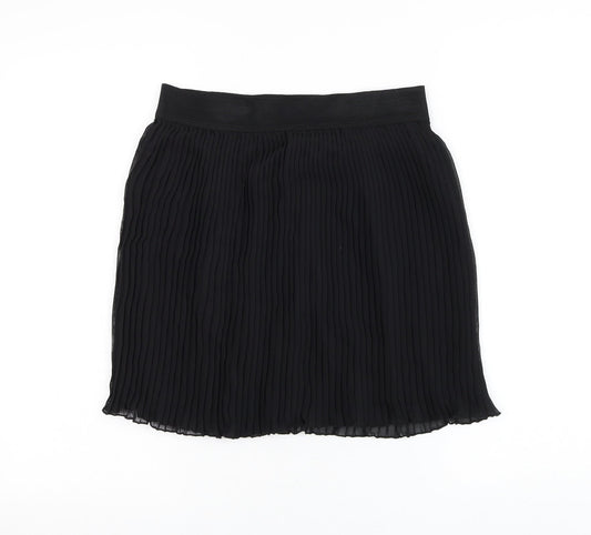 Be Beau Womens Black Polyester Pleated Skirt Size 10
