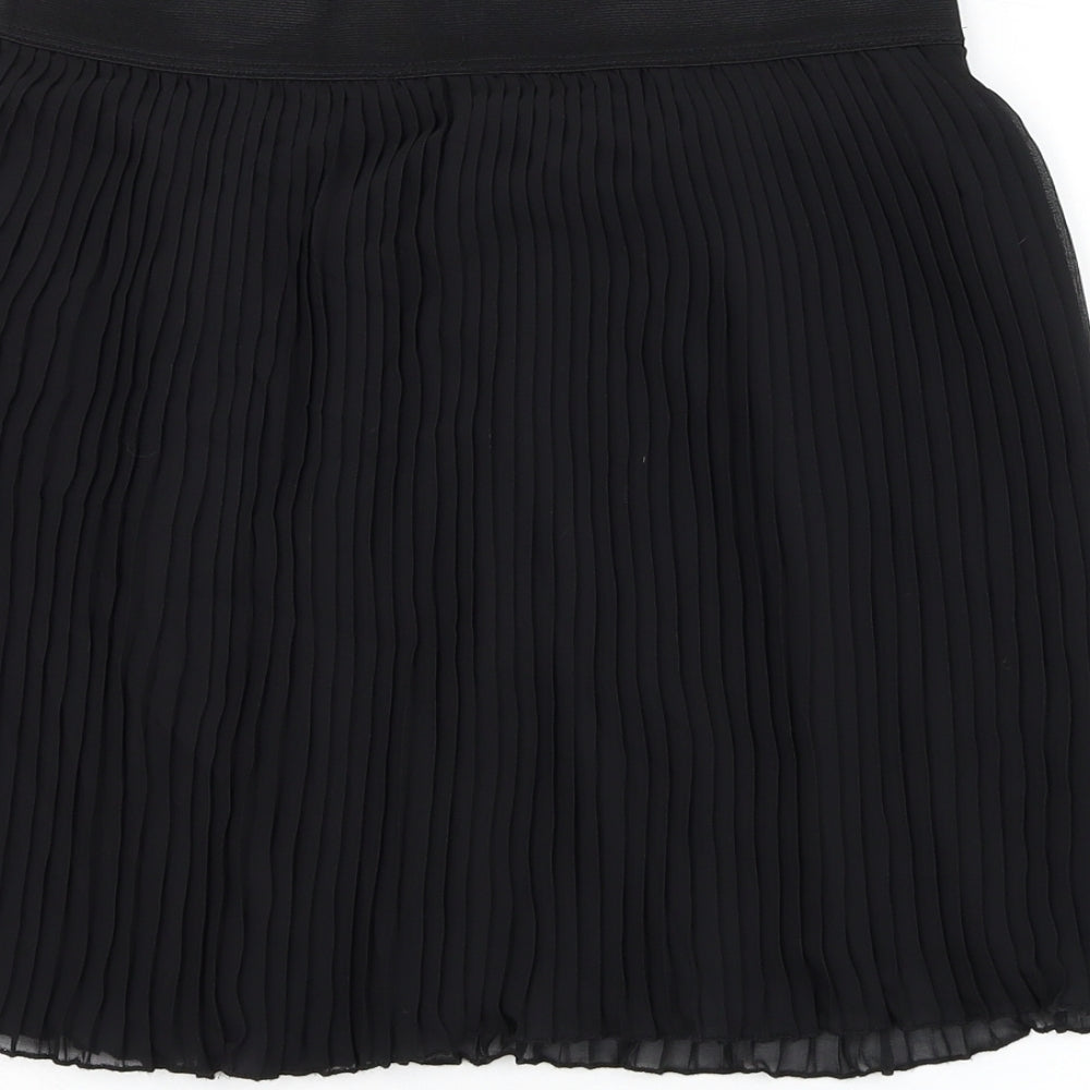 Be Beau Womens Black Polyester Pleated Skirt Size 10