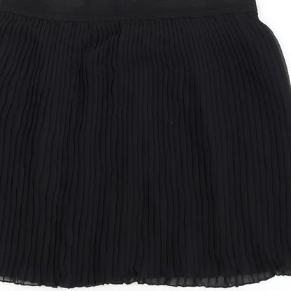 Be Beau Womens Black Polyester Pleated Skirt Size 10