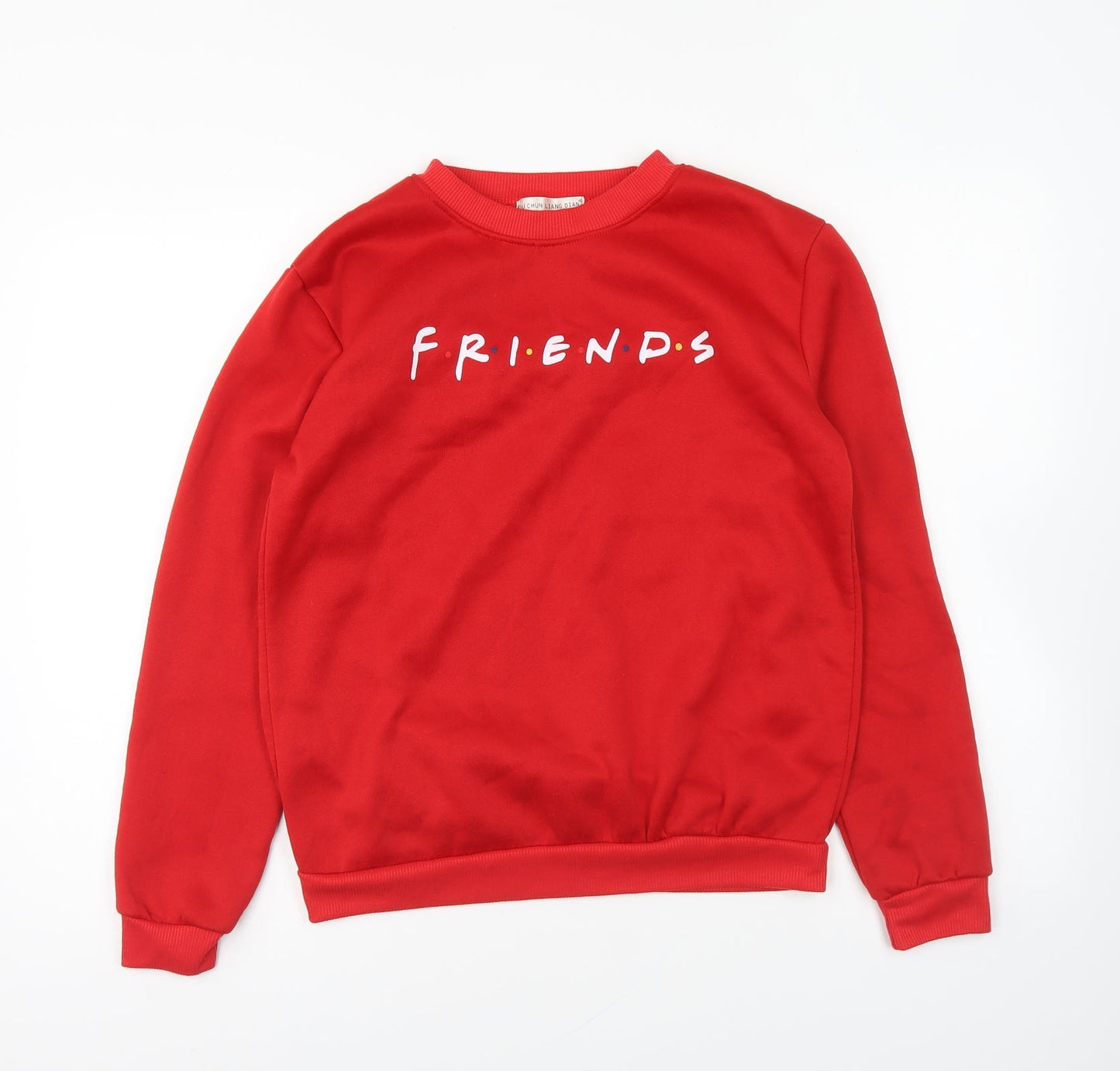 Preworn Womens Red Polyester Pullover Sweatshirt Size S Pullover - Friends