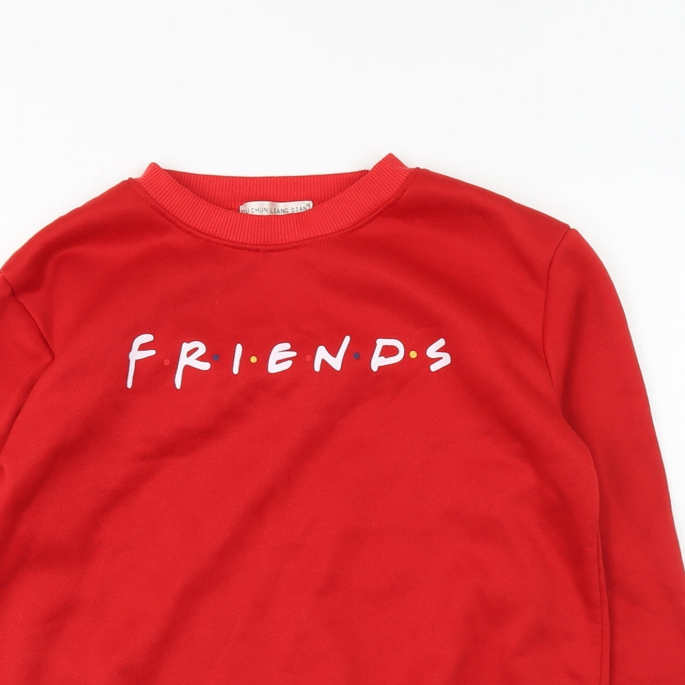 Preworn Womens Red Polyester Pullover Sweatshirt Size S Pullover - Friends