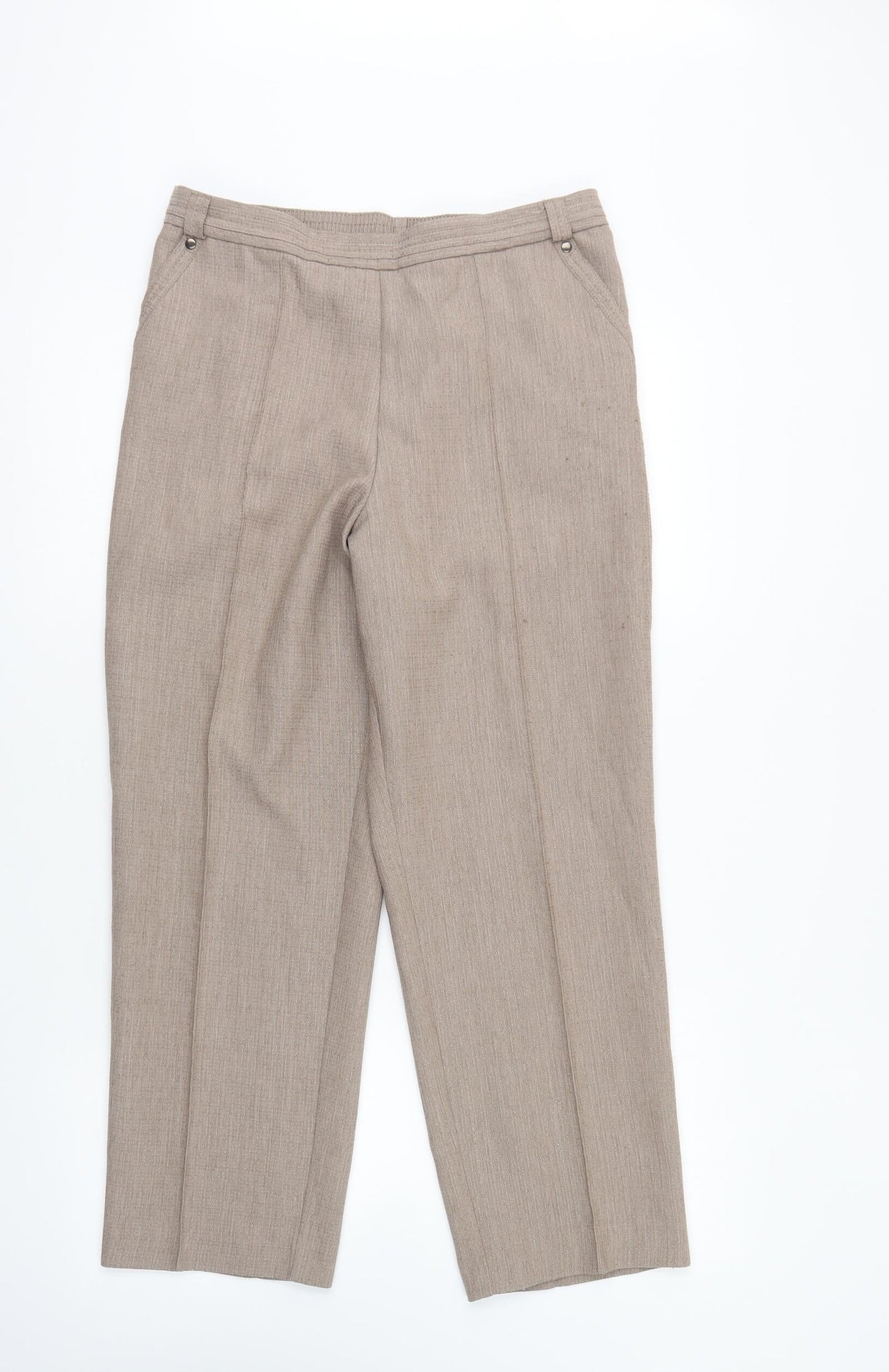 Womens UK Size 12 Marks and Spencer Regular Fit  Brown Trousers