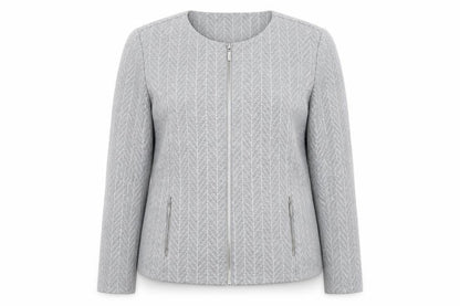 Anna Rose Womens Grey Geometric Jacket Size 16 Zip