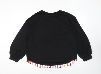 SheIn Womens Black Polyester Pullover Sweatshirt Size M Pullover