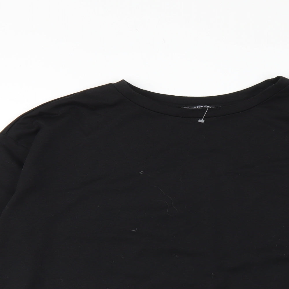 SheIn Womens Black Polyester Pullover Sweatshirt Size M Pullover