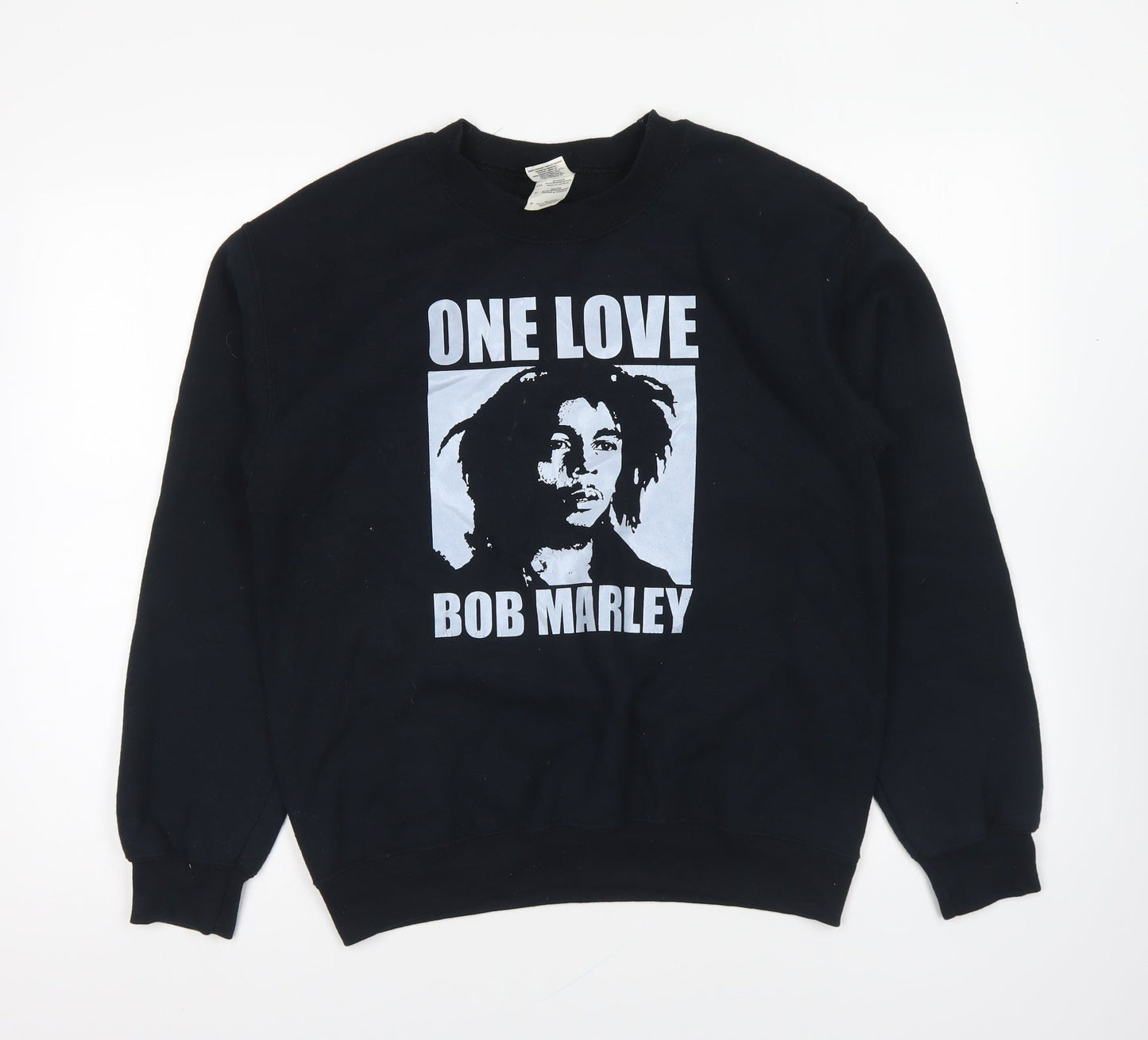 Gildan Womens Black Cotton Pullover Sweatshirt Size S Pullover - Bob Marley