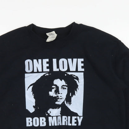 Gildan Womens Black Cotton Pullover Sweatshirt Size S Pullover - Bob Marley