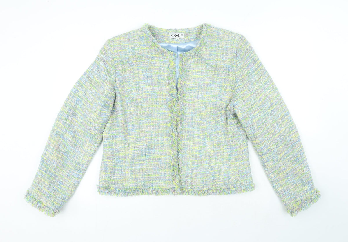 CMD Womens Multicoloured Check Acrylic Suit Jacket Size 18