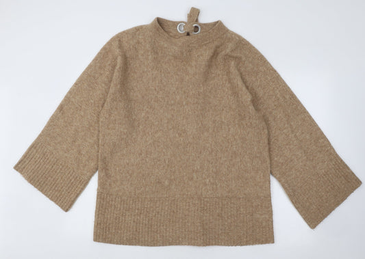 River Island Mens Beige Round Neck Acrylic Pullover Jumper Size S