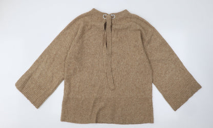 River Island Mens Beige Round Neck Acrylic Pullover Jumper Size S