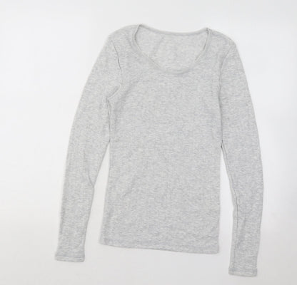 Marks and Spencer Womens Grey Scoop Neck Viscose Pullover Jumper Size 10