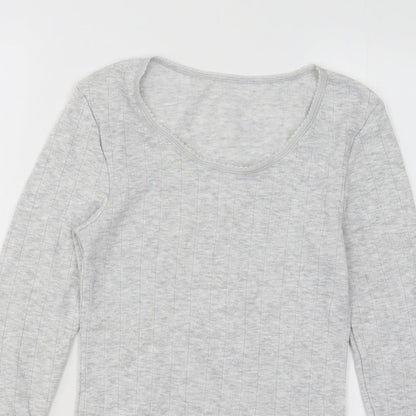 Marks and Spencer Womens Grey Scoop Neck Viscose Pullover Jumper Size 10