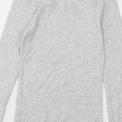 Marks and Spencer Womens Grey Scoop Neck Viscose Pullover Jumper Size 10