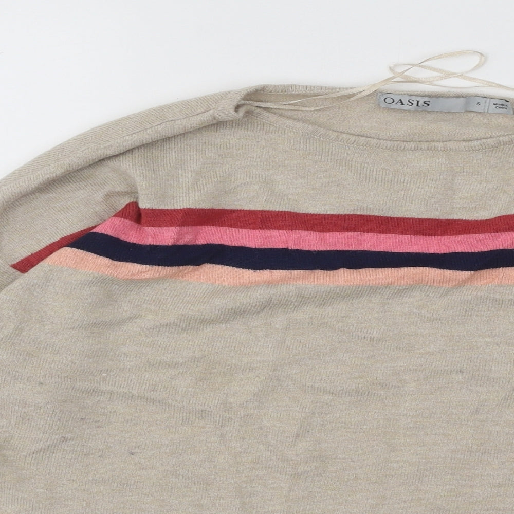 Womens UK Size S Oasis Beige Pullover Jumper