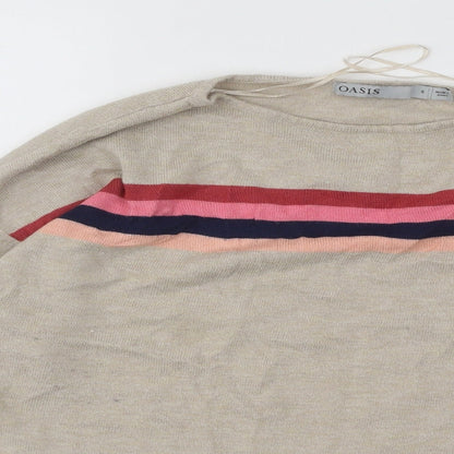 Womens UK Size S Oasis Beige Pullover Jumper