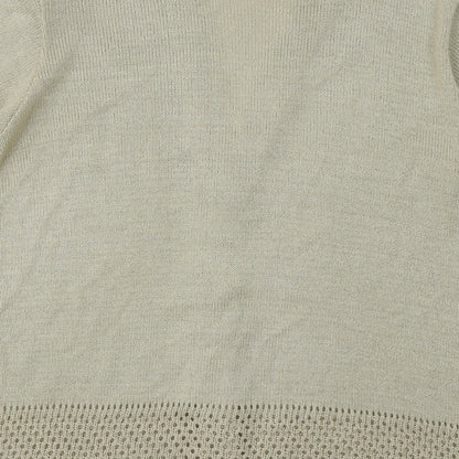 Softwear Womens Gold V-Neck Geometric Acrylic Cardigan Jumper Size L