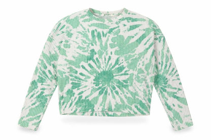 H&M Girls Green Round Neck Geometric Viscose Pullover Jumper Size 14-15 Years Pullover - Tie Dye