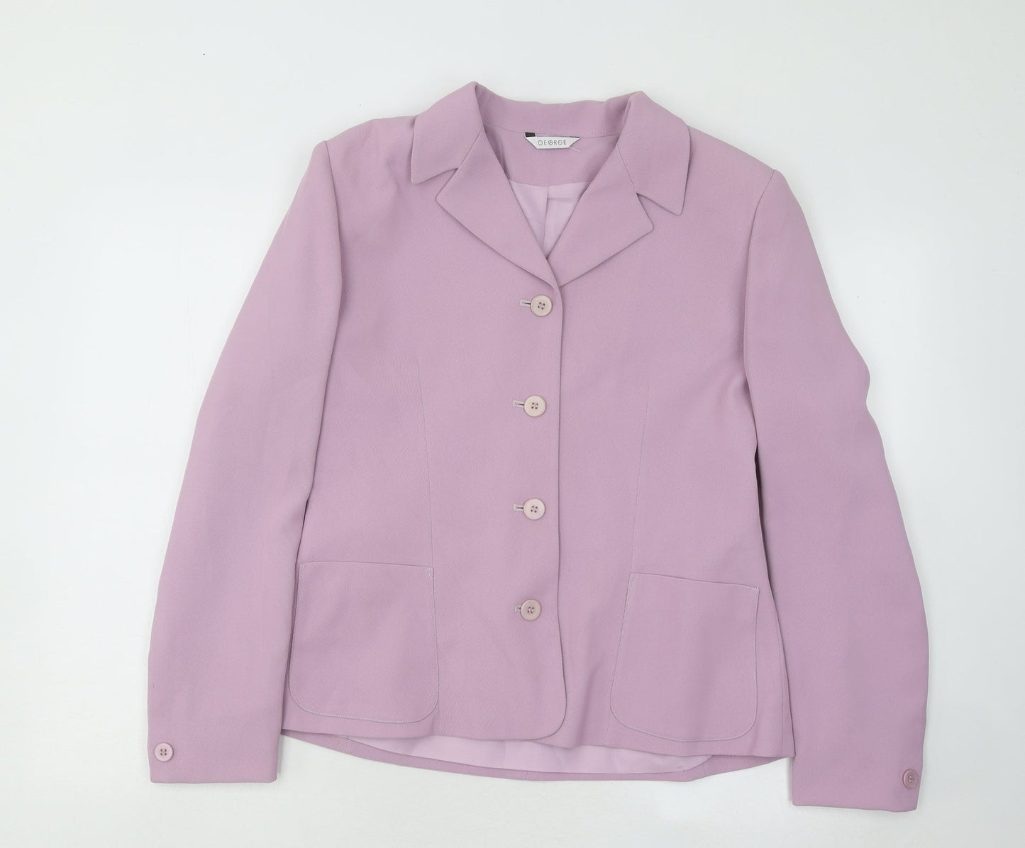 George Womens Purple Jacket Blazer Size 14 Button