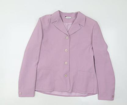 George Womens Purple Jacket Blazer Size 14 Button