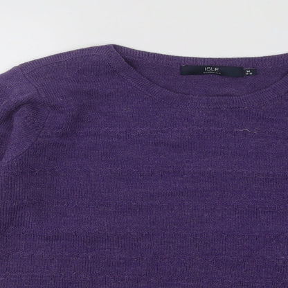 EWM Womens Purple Boat Neck Acrylic Pullover Jumper Size 14