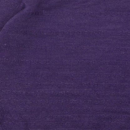 EWM Womens Purple Boat Neck Acrylic Pullover Jumper Size 14